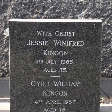 KINGON Jessie Winifred -1965 &amp; Cyril William -1967