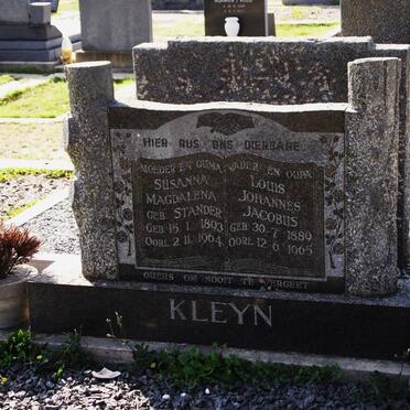 KLEYN Louis Johannes Jacobus 1889-1965 &amp; Susanna Magdalena STANDER 1893-1964