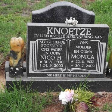 KNOETZE Nicolaas Hermanus 1930-2003 &amp; Monica 1932-2009