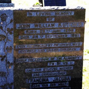 KUTCHER John William 1896-1981 &amp; Francina Jacoba VAN DER WALT 1895-1981