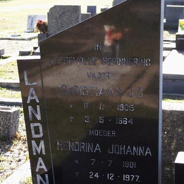 LANDMAN Christiaan J.C. 1905-1964 &amp; Hendrina Johanna 1901-1977