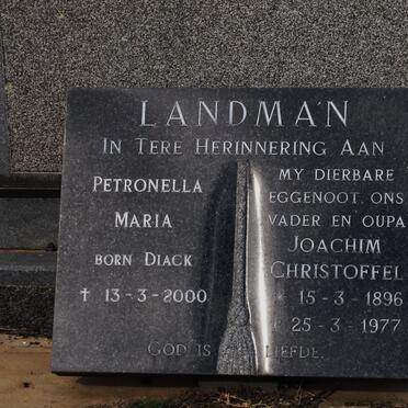 LANDMAN Joachim Christoffel 1896-1977 &amp; Petronella Maria DIACK 1905-2000