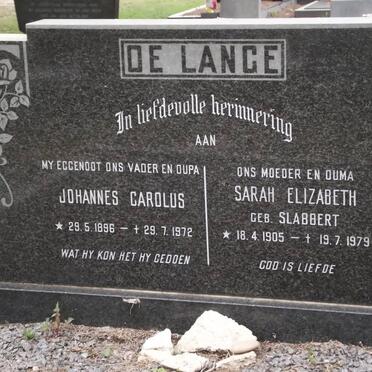 LANGE Johannes Carolus, de 1896-1972 &amp; Sarah Elizabeth SLABBERT 1905-1979