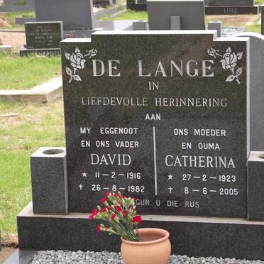 LANGE David, de 1916-1982 &amp; Catherina Hendrina 1923-2005