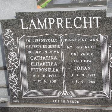 LAMPRECHT Johan 1913-1985 &amp; Catharina Elizabetha Petronella 1928-2011