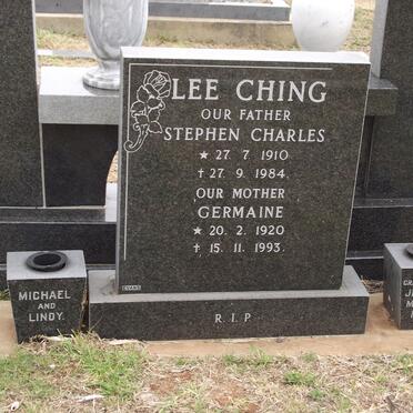 LEE CHING Stephen Charles 1910-1984 &amp; Shee Moi Germaine 1920-1993