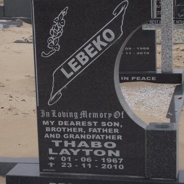 LEBEKO Thabo Layton 1967-2010