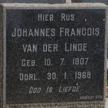 LINDE Johannes Francois, van der 1907-1968