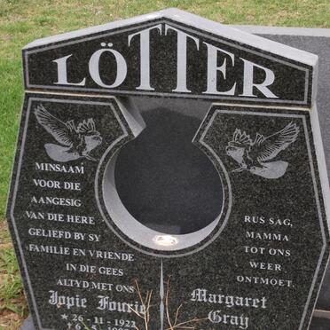 LOTTER Jopie Fourie 1922-1998 &amp; Margaret Gray 1925-2007