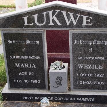 LUKWE Wezile 1927-2002 &amp; Maria -1990