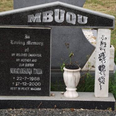 MBUQU Nomatamsanqa Italia 1968-2000