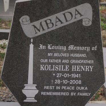MBADA Kolisile Henry 1941-2008