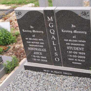 MGQALISO Nonzwakazi Joyce 1944-2008 :: MGQALISO Student 1929-2009