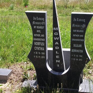 MGWADLENI Silulami Berrington 1942-2012 &amp; Nomfusi Cynthia 1948-2010