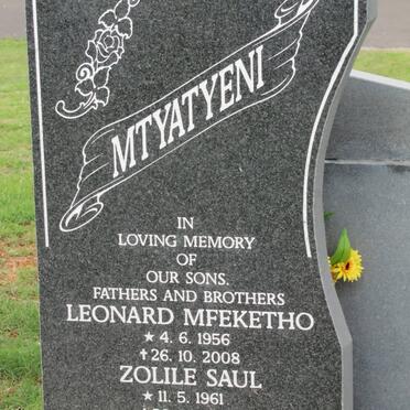 MTYATYENI Leonard Mfeketho 1956-2008 :: MTYATYENI Zolile Saul 1961-2008