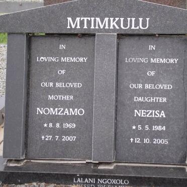 MTIMKULU Nomzamo 1969-2007 :: MTIMKULU Nezisa 1984-2005