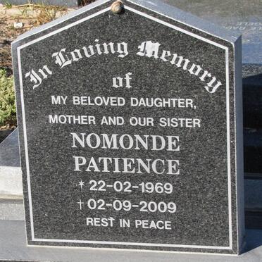 MSIZI Nomonde Patience 1969-2009