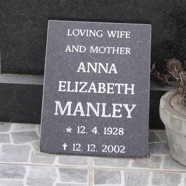 MANLEY Anna Elizabeth 1928-2002