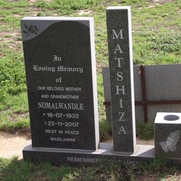 MATSHIZA Nomalwandle 1932-2007
