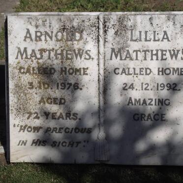 MATTHEWS Arnold -1976 &amp; Lilla -1992