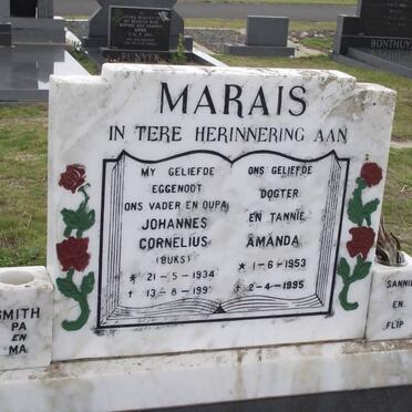 MARAIS Johannes Cornelius 1934-1993 &amp; Amanda 1953-1995