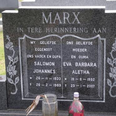MARX Salomon Johannes 1933-1989 &amp; Eva Barbara Aletha 1932-2007