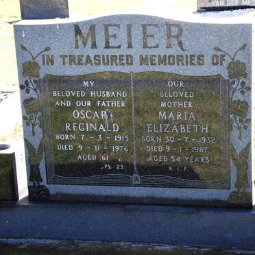 MEIER Oscar Reginald 1915-1976 &amp; Maria Elizabeth 1932-1987
