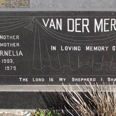 MERWE Andries Jacobus, van der 1901-1968 &amp; Maud Cornelia 1903-1979