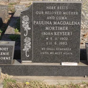 MORTIMER Paulina Magdalena nee KEYSER 1902-1982