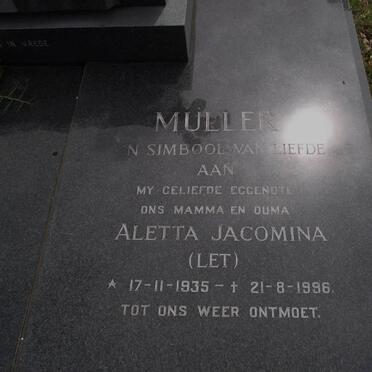 MULLER Aletta Jacomina 1935-1996