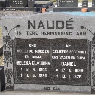 NAUDE Daniel 1898-1976 &amp; Helena Claudina 1903-1993