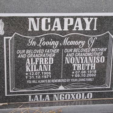 NCAPAYI Alfred Kilani 1906-1971 &amp; Nonyaniso Truth 1918-2002