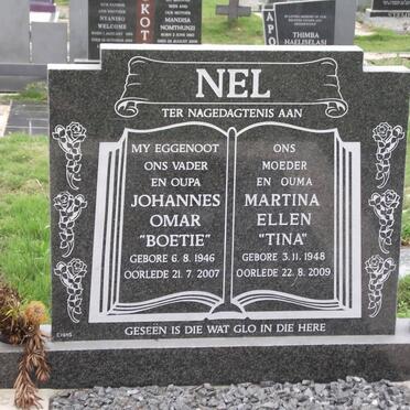 NEL Johannes Omar 1946-2007 &amp; Martina Ellen 1948-2009