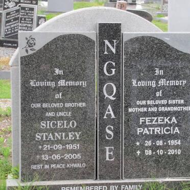 NGQASE Sicelo Stanley 1951-2005 &amp; Fezeka Patricia 1954-2010