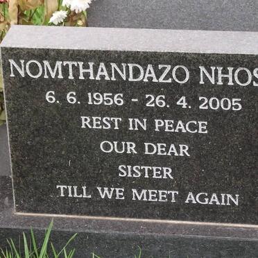 NHOSE Nomthandazo 1956-2005