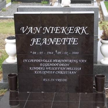 NIEKERK Jeanette, van 1964-2000