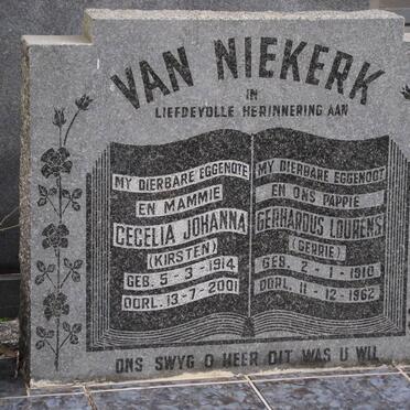 NIEKERK Gerhardus Lourens, van 1910-1962 &amp; Cecelia Johanna KIRSTEN 1914-2001