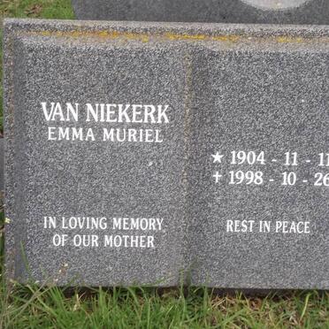 NIEKERK Emma Muriel, van 1904-1998