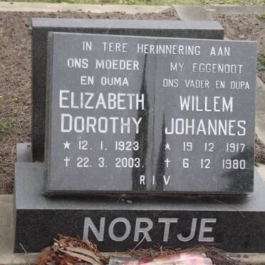 NORTJE Willem Johannes 1917-1980 &amp; Elizabeth Dorothy 1923-2003