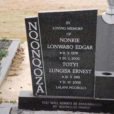 NQONQOZA Nonkie Lonwabo Edgar 1978-2002 :: NQONQOZA Totyi Lungisa Ernest 1961-2006