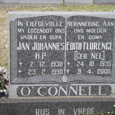 O'CONNELL Jan Johannes H.P. 1938-1990 &amp; Edith Florence NEL 1935-2000