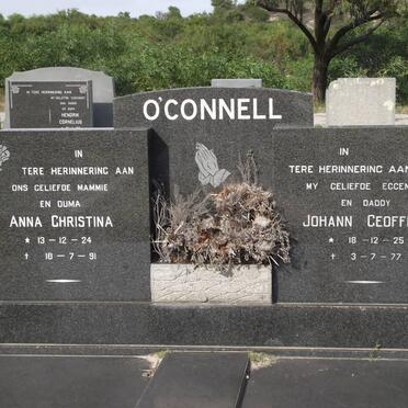 O'CONNELL Anna Christina 1924-1991 &amp; Johann Geoffrey 1925-1977
