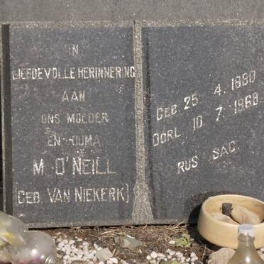 O'NEILL M. nee VAN NIEKERK 1880-1968