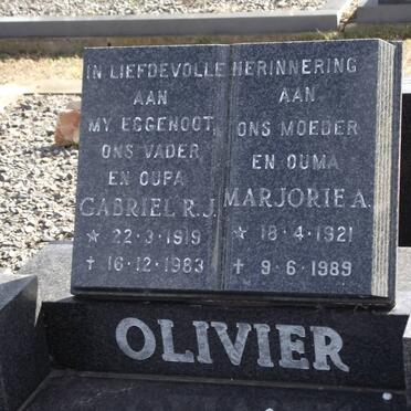 OLIVIER Gabriel R.J. 1919-1983 &amp; Marjorie A. 1921-1989