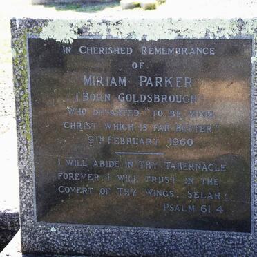 PARKER Miriam nee GOLDSBROUGH -1960
