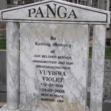 PANGA Vuyiswa Violet 1918-2008
