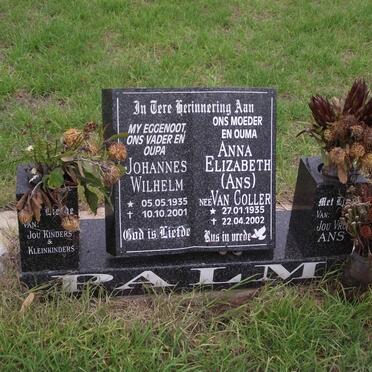 PALM Johannes Wilhelm 1935-2001 &amp; Anna Elizabeth VAN COLLER 1935-2002