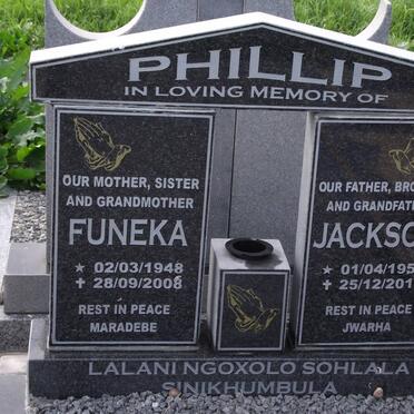 PHILLIP Jackson 1953-2011 &amp; Funeka 1948-2008