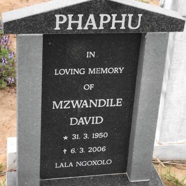 PHAPHU Mzwandile David 1950-2006
