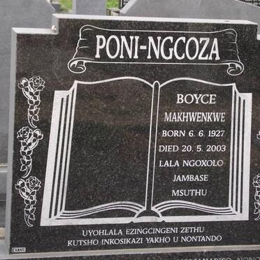 PONI-NGCOZA Boyce Makhwenkwe 1927-2003